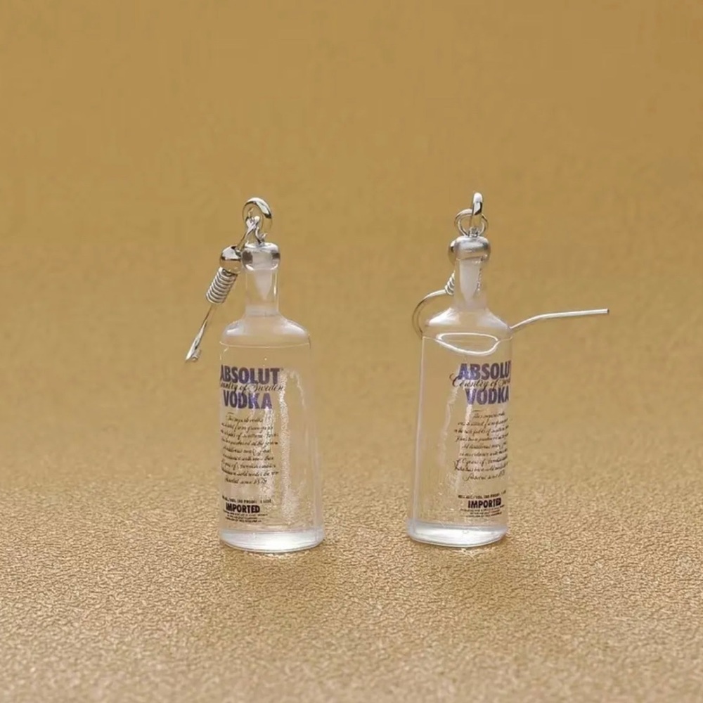 Vodka Bottle Dangle Drop Earrings